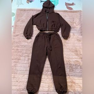 Windsor Brown Matching Pants with Cropped Jacket